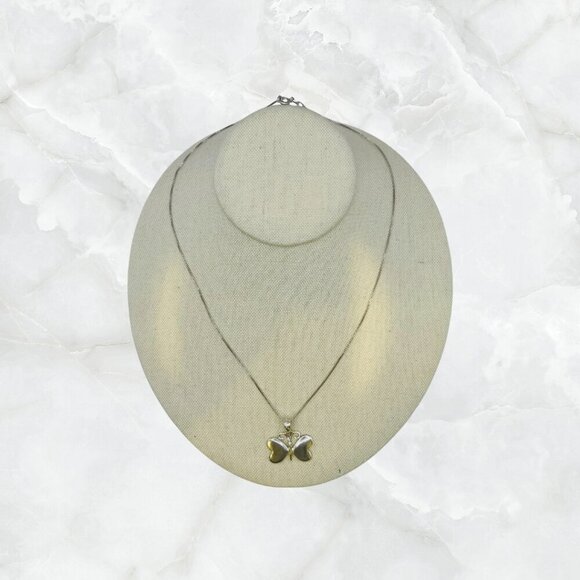 Sterling Silver Butterfly Charm on Box Chain - Picture 2 of 8